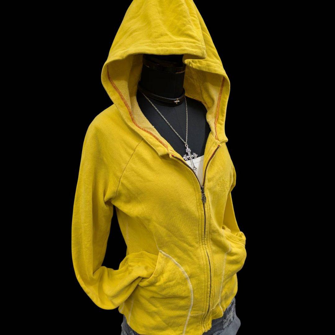 y2kグランジ DIESEL パーカー ジップアップ フーディ ギミックイエロー