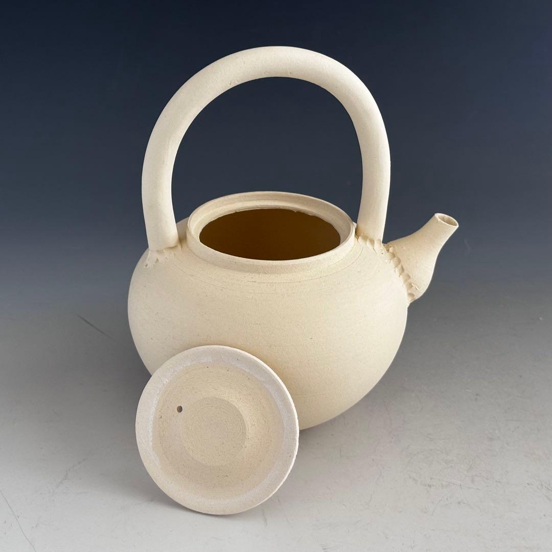 煎茶道具　白泥　湯沸かし　ボーフラ　陶幸　陶芸　京焼　涼炉　茶道具　稽古