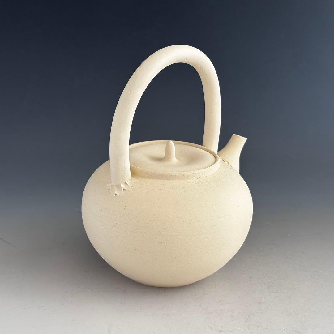 煎茶道具　白泥　湯沸かし　ボーフラ　陶幸　陶芸　京焼　涼炉　茶道具　稽古