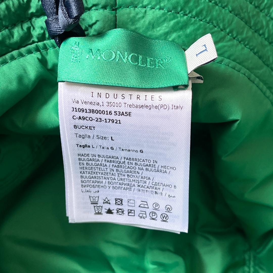 【新品】MONCLER ブラック バケットハット サイズL ホワイトロゴ