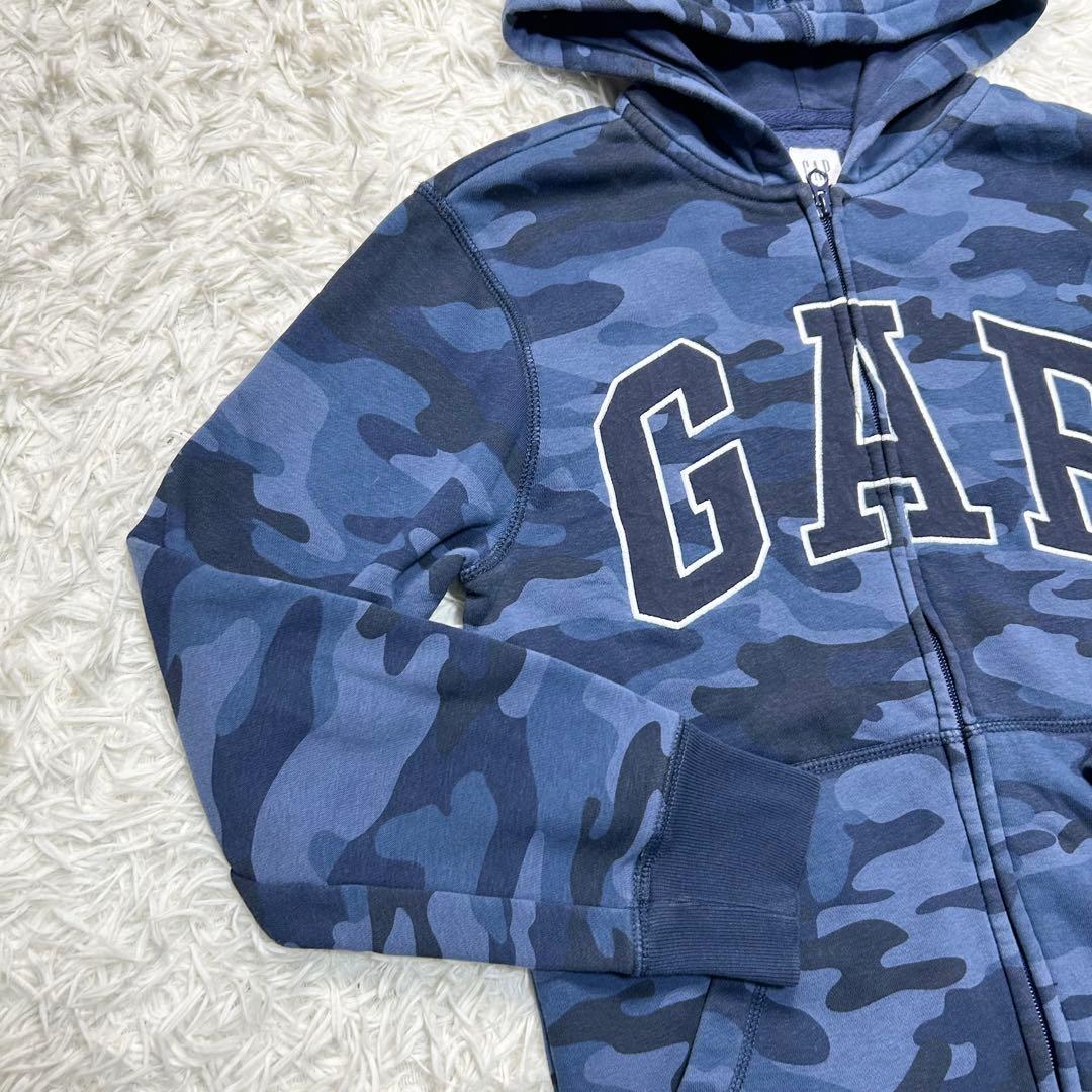 y2k gap ギャップ ジップアップパーカー カモフラ 迷彩 ネイビー ロゴ