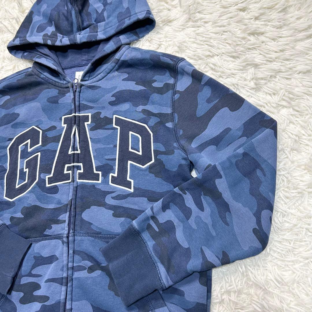 y2k gap ギャップ ジップアップパーカー カモフラ 迷彩 ネイビー ロゴ