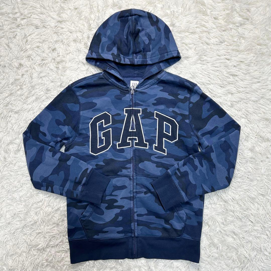 y2k gap ギャップ ジップアップパーカー カモフラ 迷彩 ネイビー ロゴ