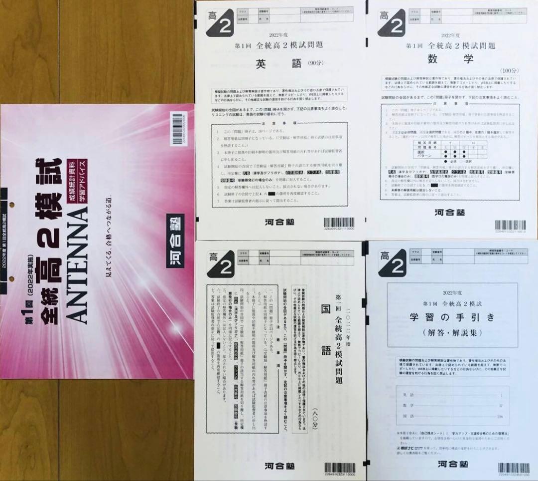河合塾 ２０２２年度 第１回全統高２模試 ２０２２年５月実施ANTENNA付