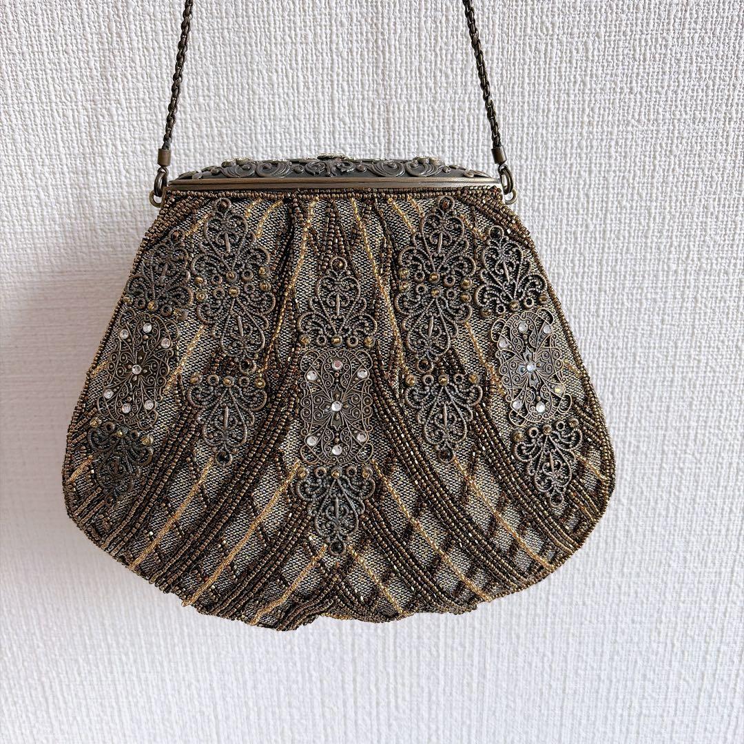 豪華　LUMY ルミーはしもと　ビーズ刺繍　ビーズバッグ　パーティーバッグ