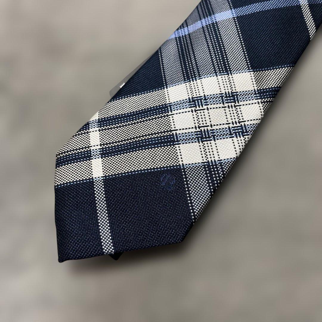 新品タグ付き BURBERRY BLACK LABELネイビーチェック ネクタイ