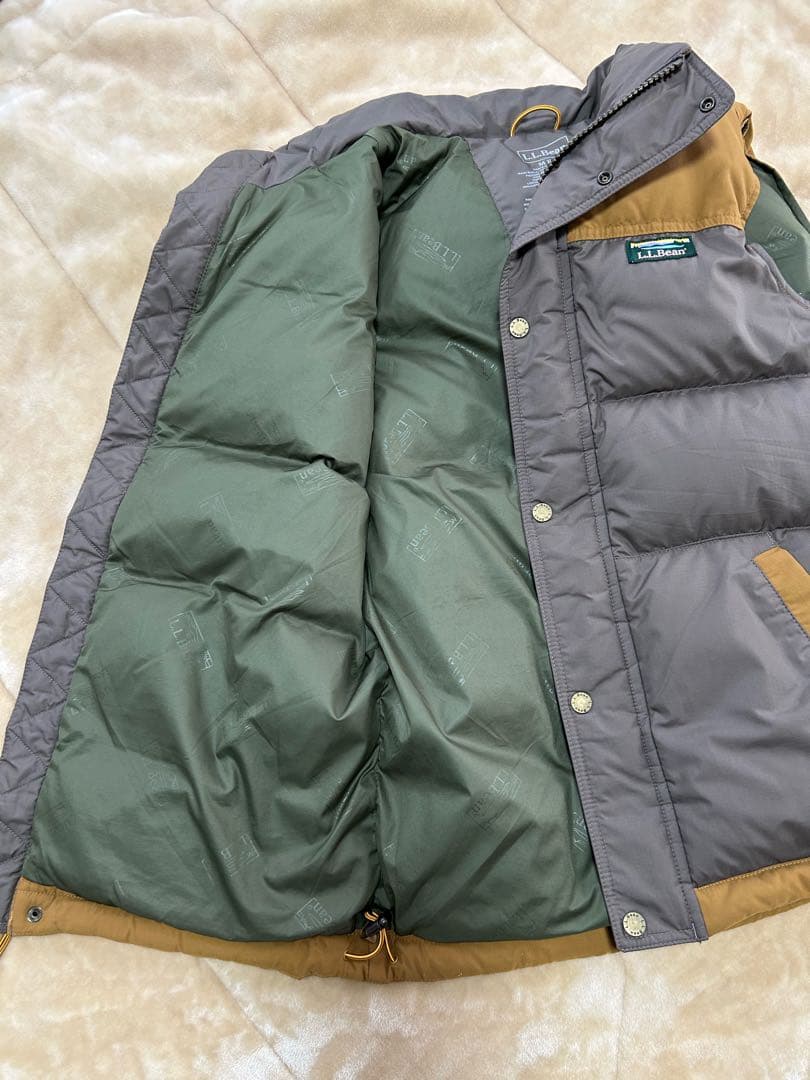 L.L.Bean ダウンベスト グレー/ブラウン