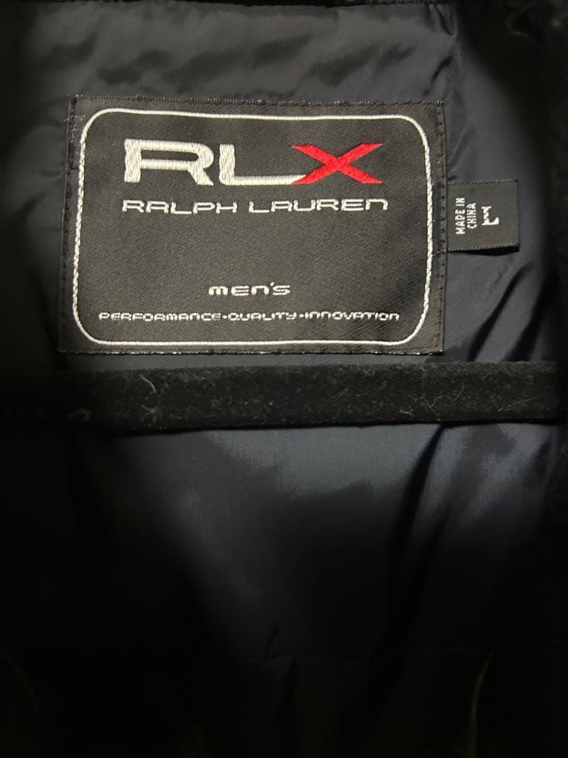 RLX ラルフローレン　 黒 ラムレザー　ダウンベスト Lサイズ