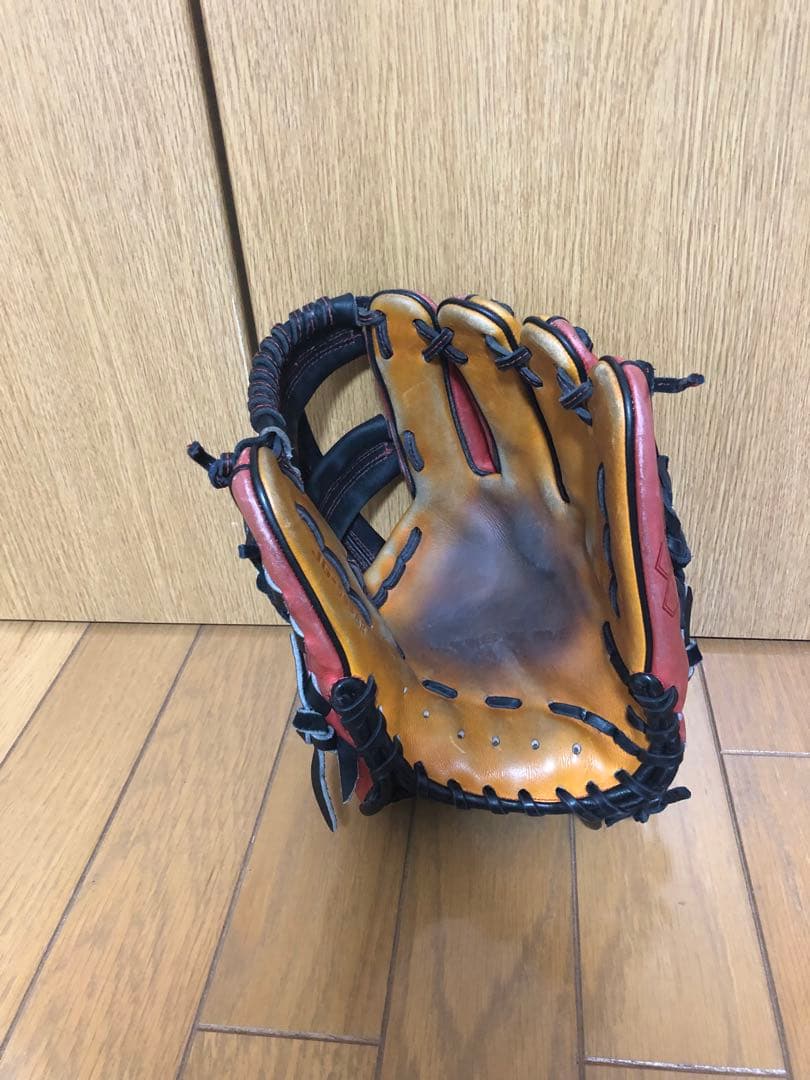 【早いもの勝ち】土日限界価格JUNKIE GLOVE 軟式グローブ 赤/オレンジ