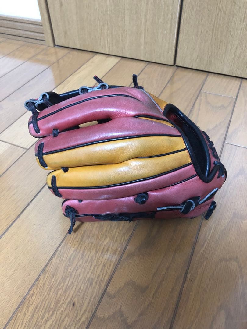 【早いもの勝ち】土日限界価格JUNKIE GLOVE 軟式グローブ 赤/オレンジ