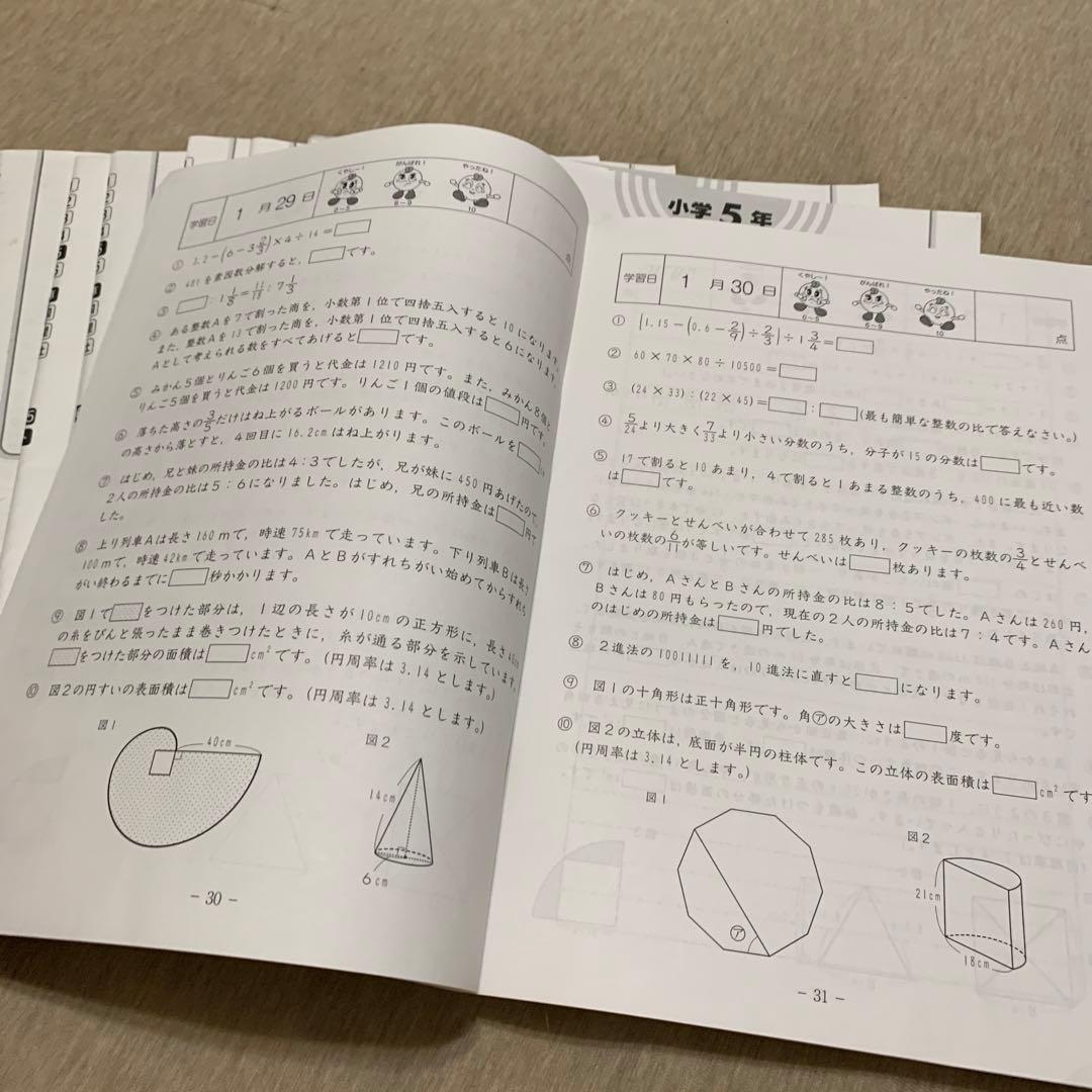 サピックス　算数　5年生　基礎トレ　2024年度版　1年分　全量　未記入