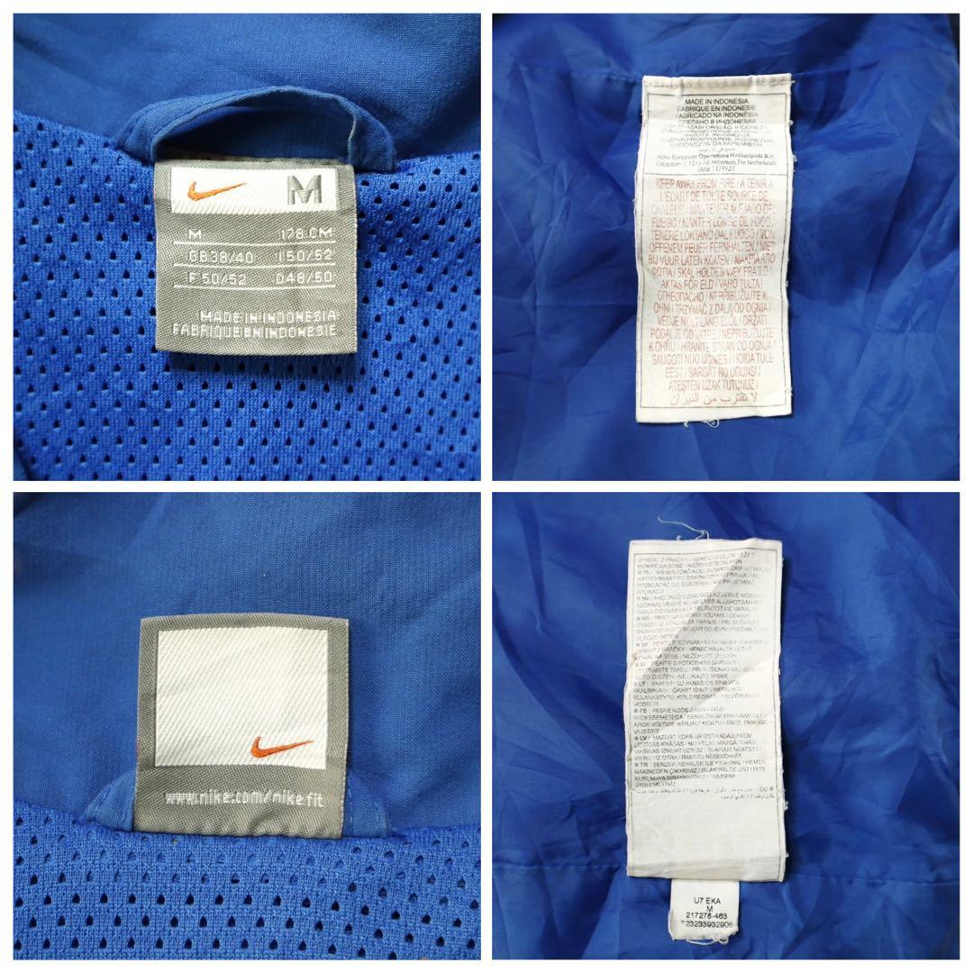 00s古着ナイキNIKE T90 ナイロンジャケット Y2K ブルーサッカー