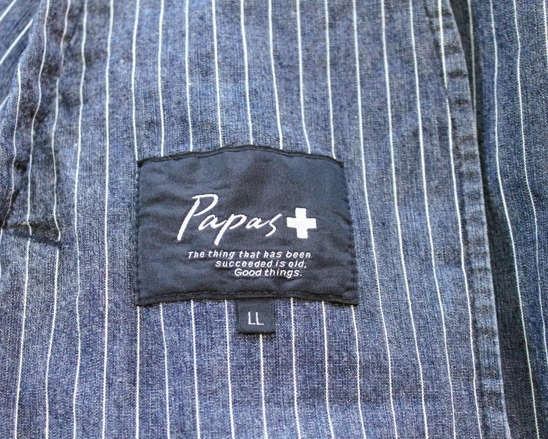 極美品5.7万円）papas+ パパス デニムフーディーブルゾンインティゴカラー