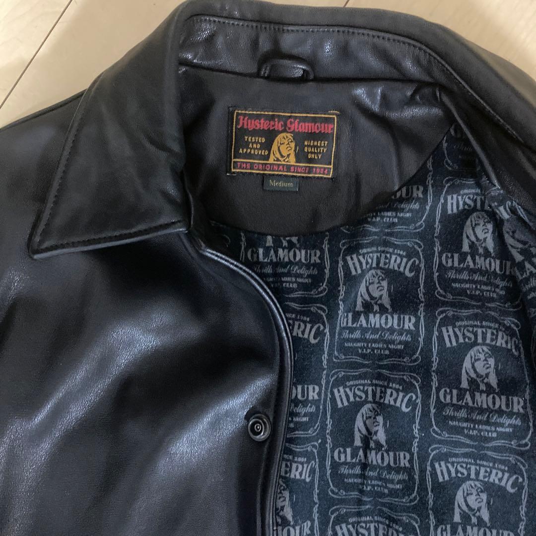 極美品ヒステリックグラマーBLACK最高級コーチレザージャケット逸品M定価11万