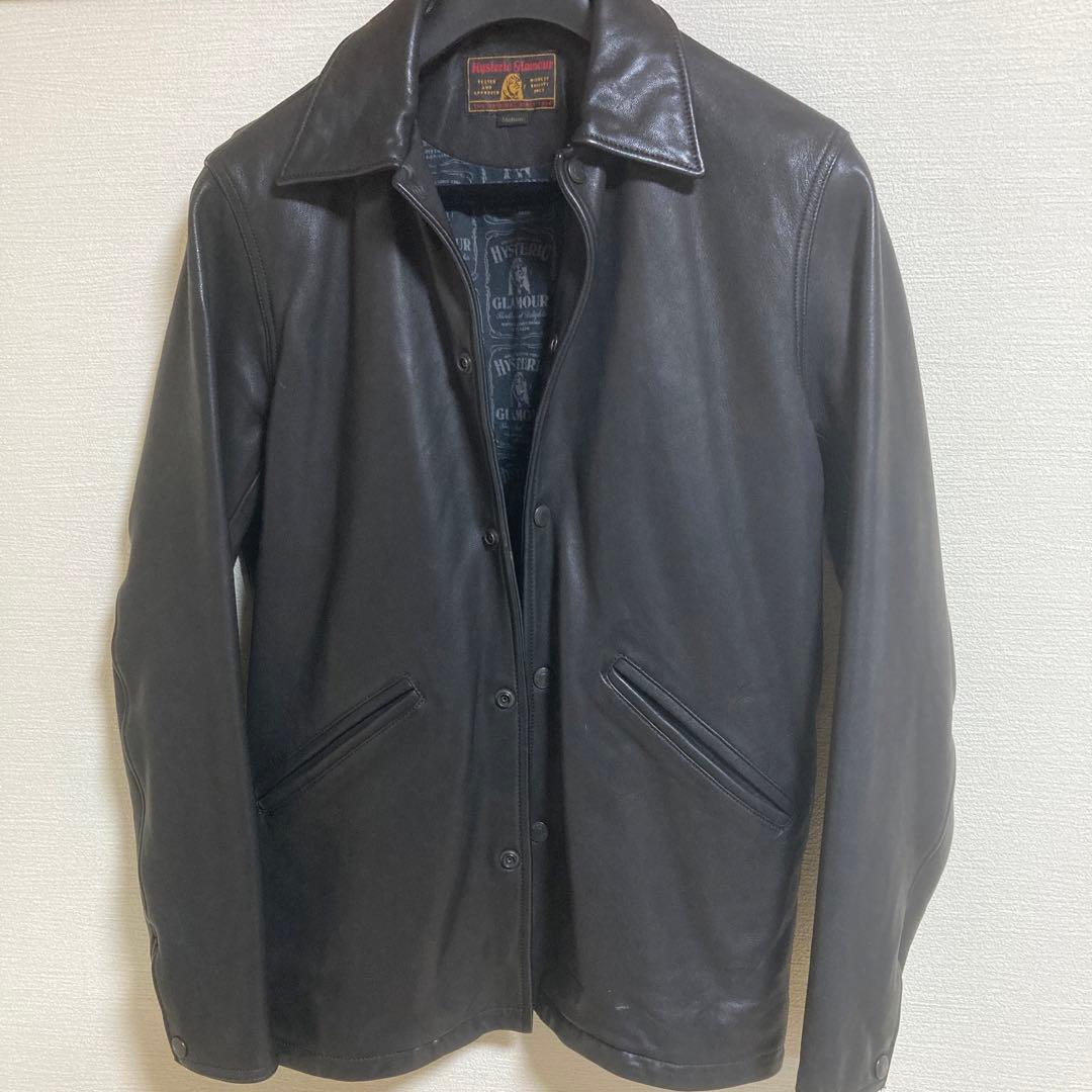 極美品ヒステリックグラマーBLACK最高級コーチレザージャケット逸品M定価11万