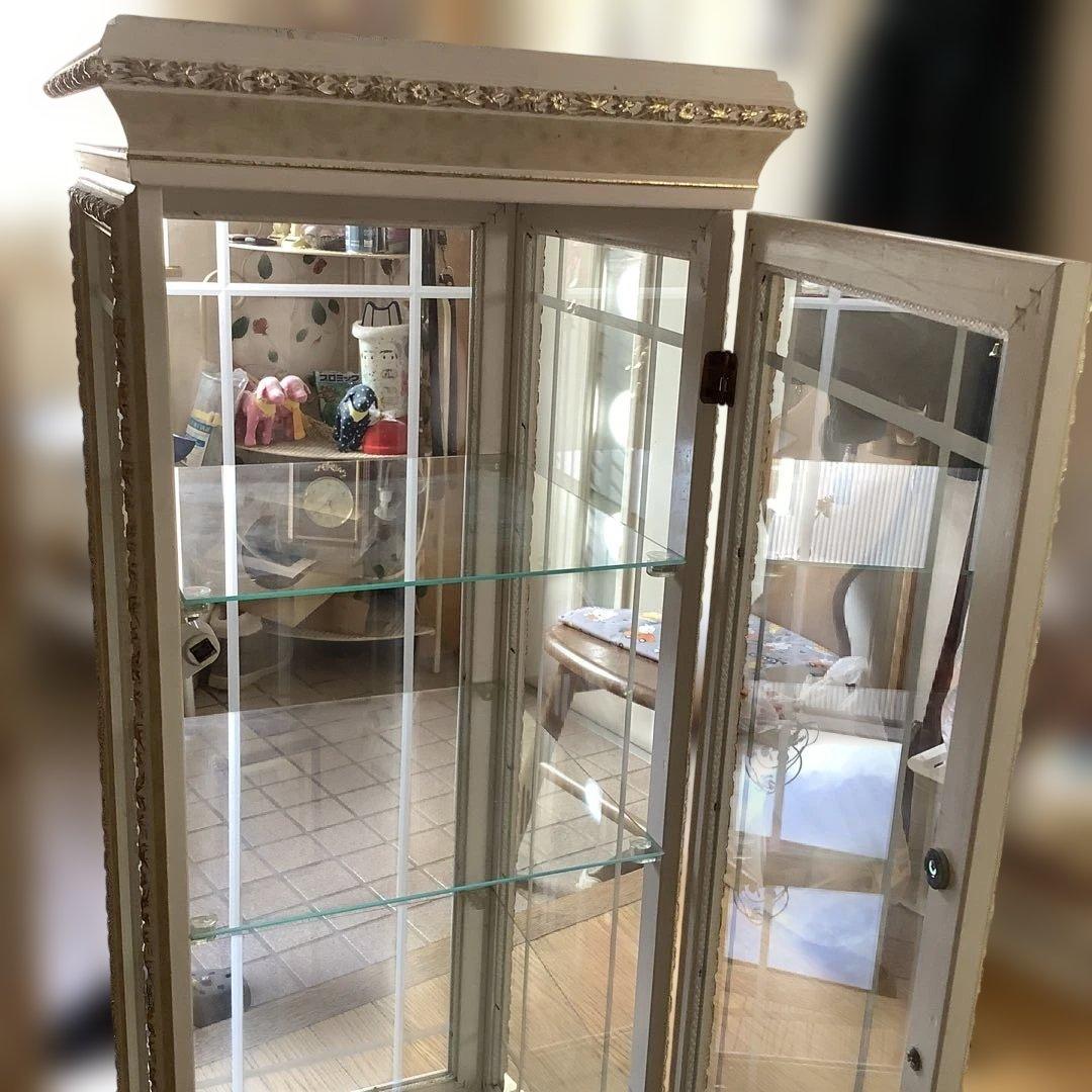 キュリオケース　コレクションケース　大理石風　スリム　ロココ調　イタリア風