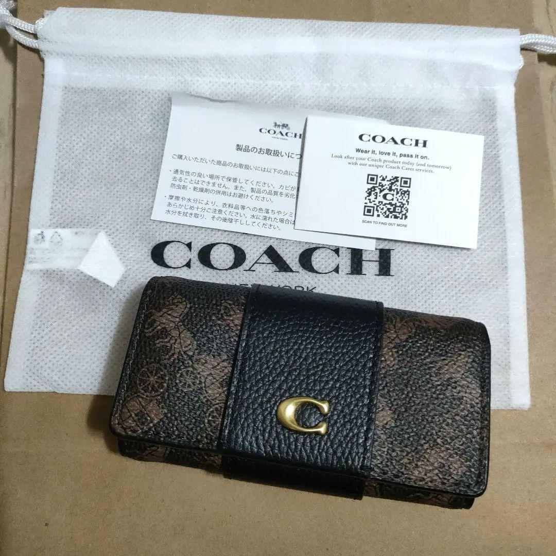 COACH レザーキーケース ブラウン/ブラック