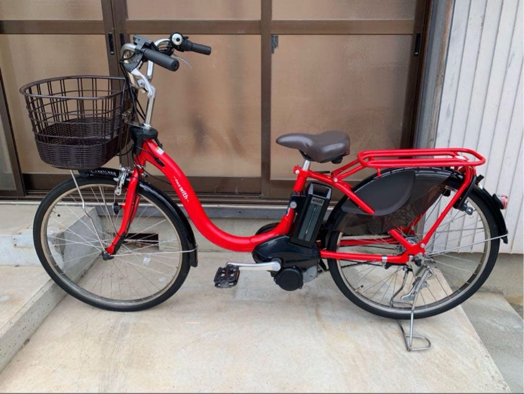 電動自転車　№6788 ヤマハ PAS With 24インチ　レッド