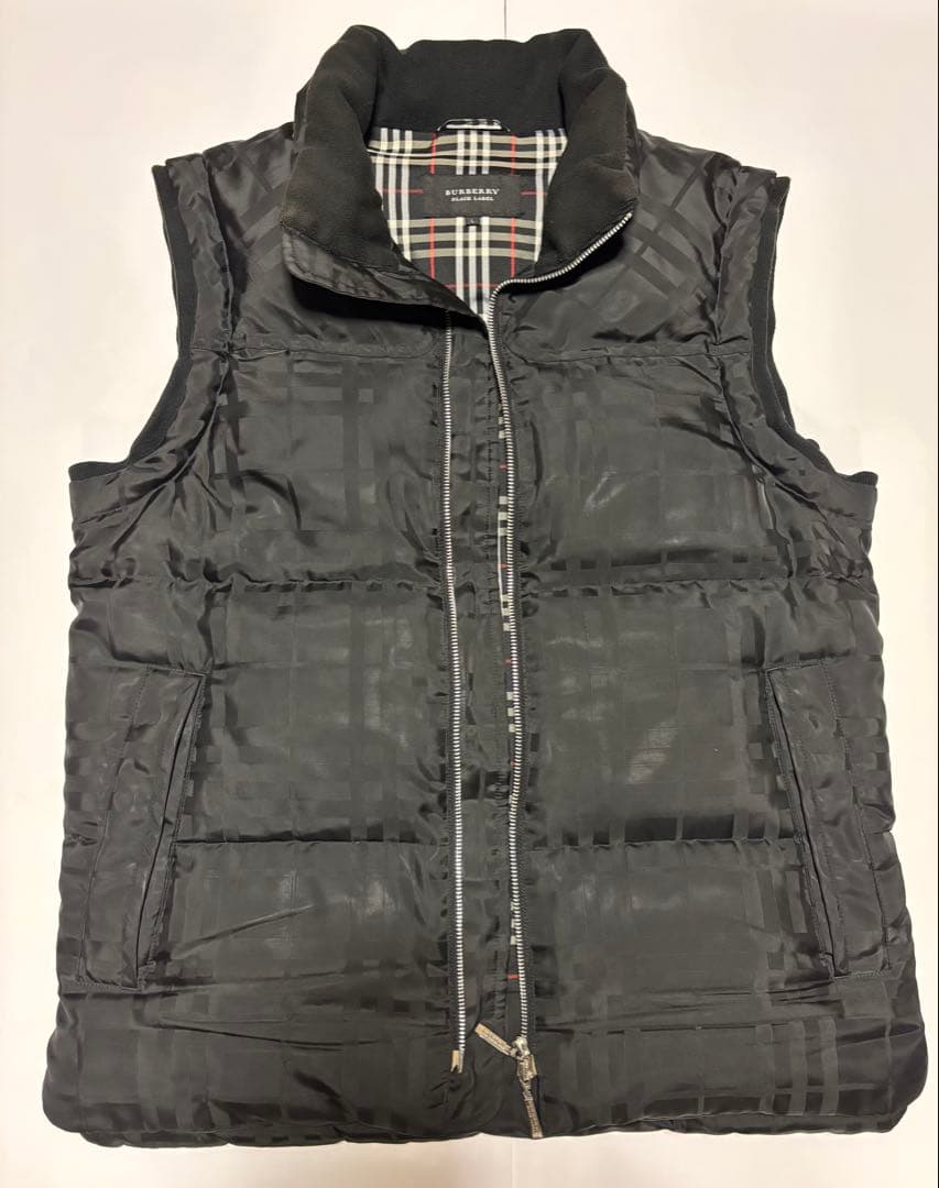 美品✨ 【BURBERRY BLACKLABEL】 ダウンベストノバチェック柄