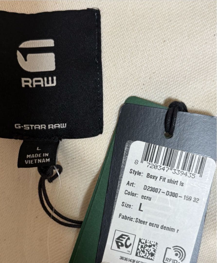 新品タグ付　G-STAR RAW デニムジャケット　シャツホワイト　L