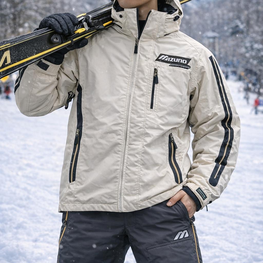 【高機能】MIZUNO　スキーウェア 上下セット L ブレスサーモ 防寒