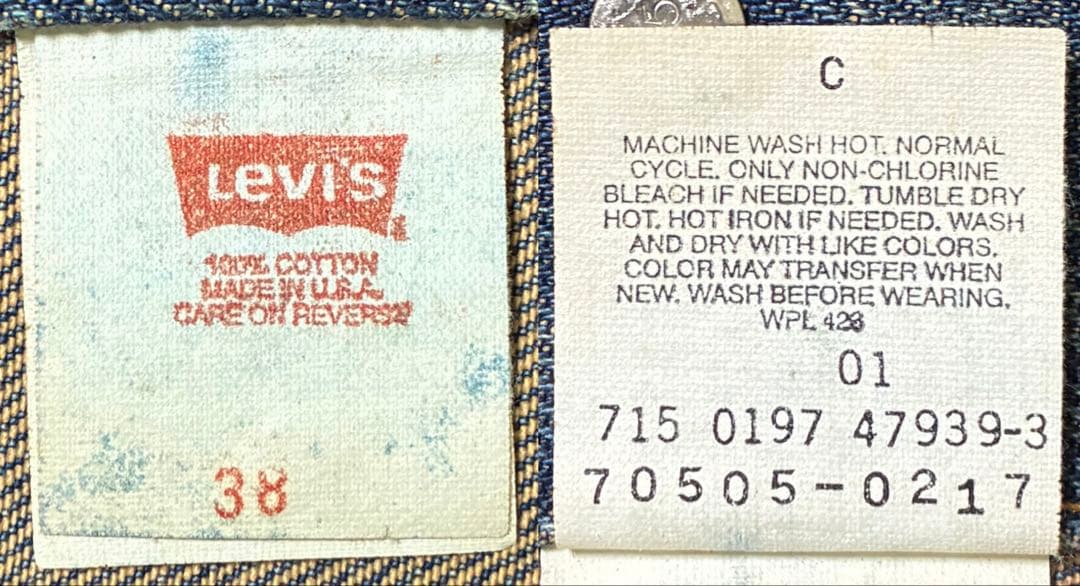 90's USA製 Levis 70505 38 4th Gジャン INDIGO