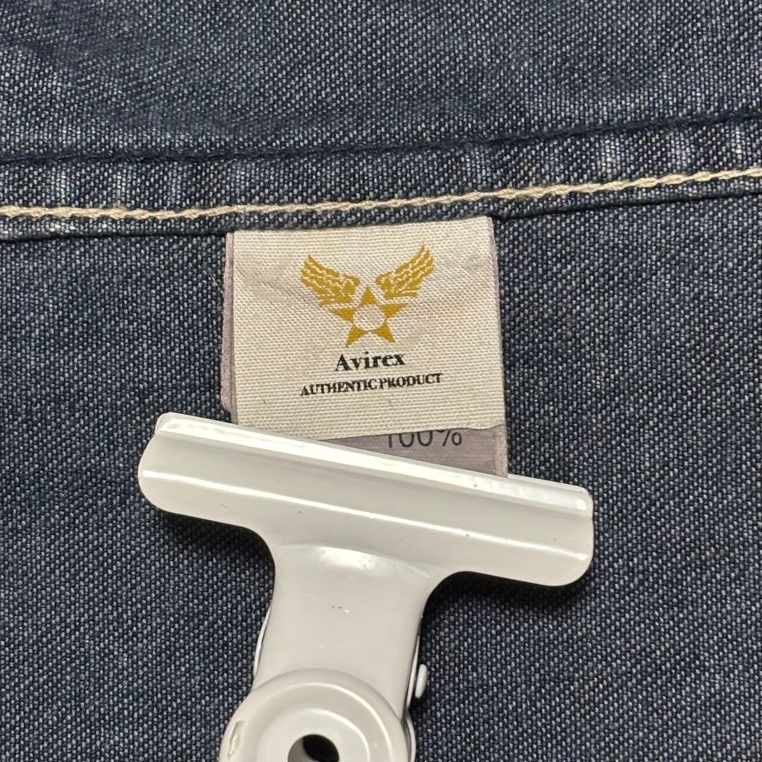 【美品】AVIREX★デニムジャケット ジップアップ USED加工 Ｌサイズ