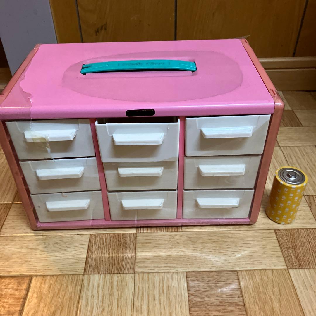 昭和レトロ　引き出し　昭和家具　小引き出し　レトロポップ家具　ピンク