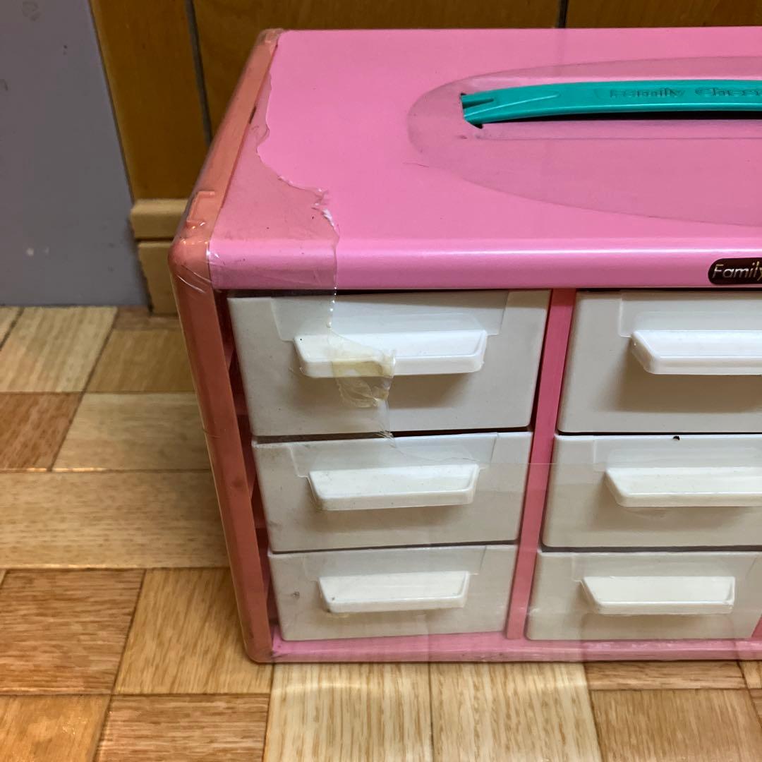 昭和レトロ　引き出し　昭和家具　小引き出し　レトロポップ家具　ピンク