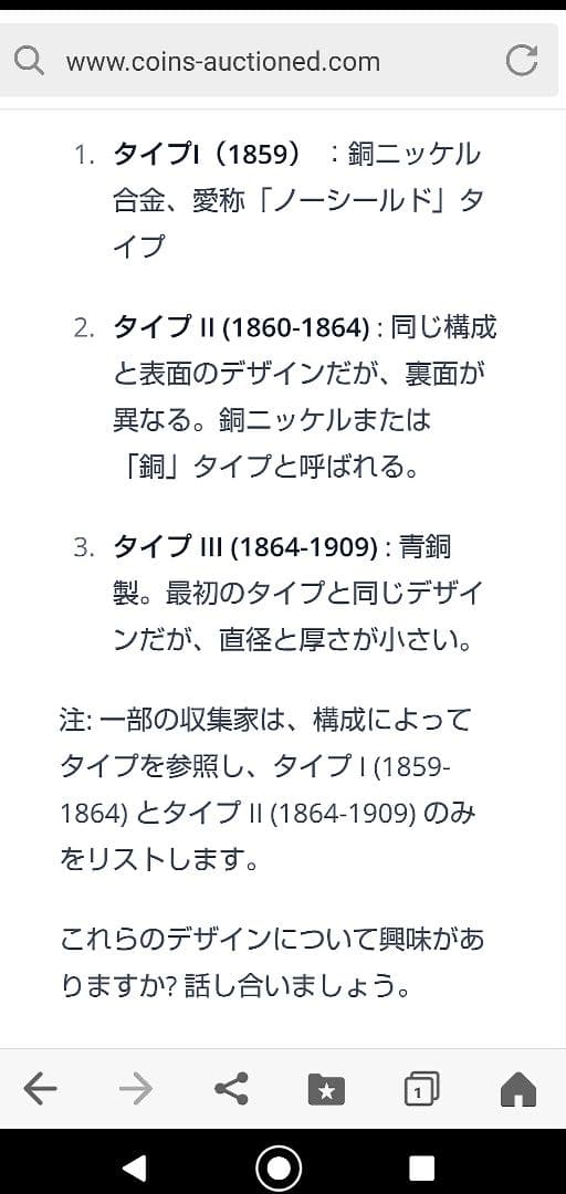 1859年 【初年度】インディアン・ヘッド
