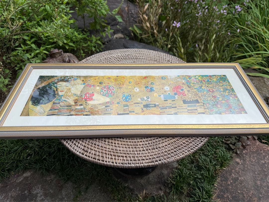ヨ*キ様 グスタフ・クリムト「接吻」横長絵画　イタリア