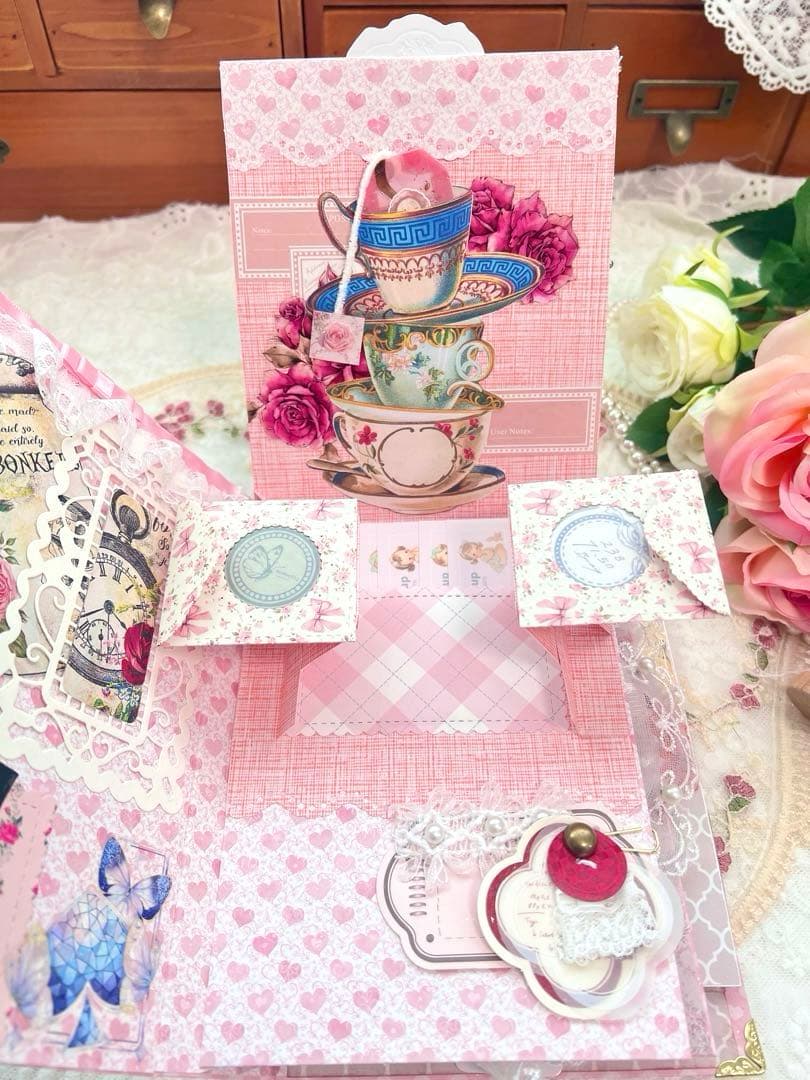 くぅページ♡　おすそ分けファイル　コラージュノート　ミニ蛇腹ファイル２点