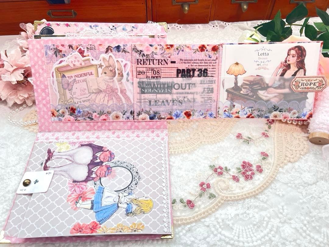 くぅページ♡　おすそ分けファイル　コラージュノート　ミニ蛇腹ファイル２点