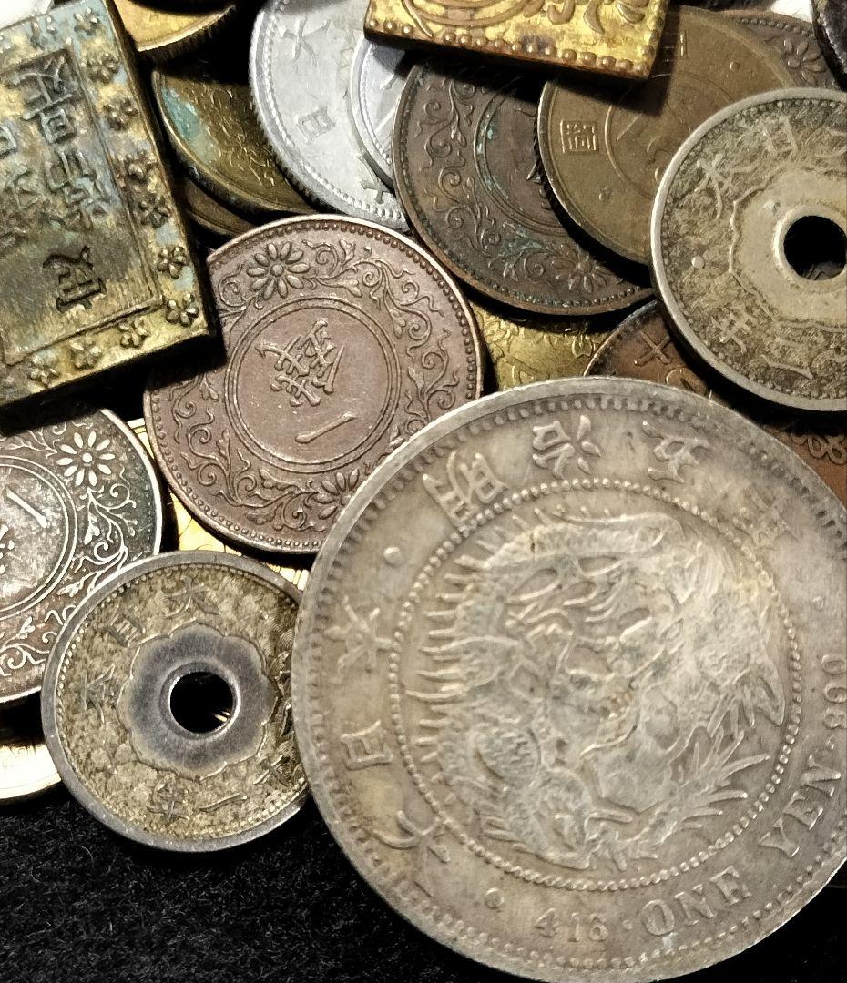 な*し様 円銀小判二分金一分銀穴銭銅銭など雑銭色々まとめて宝探し古銭