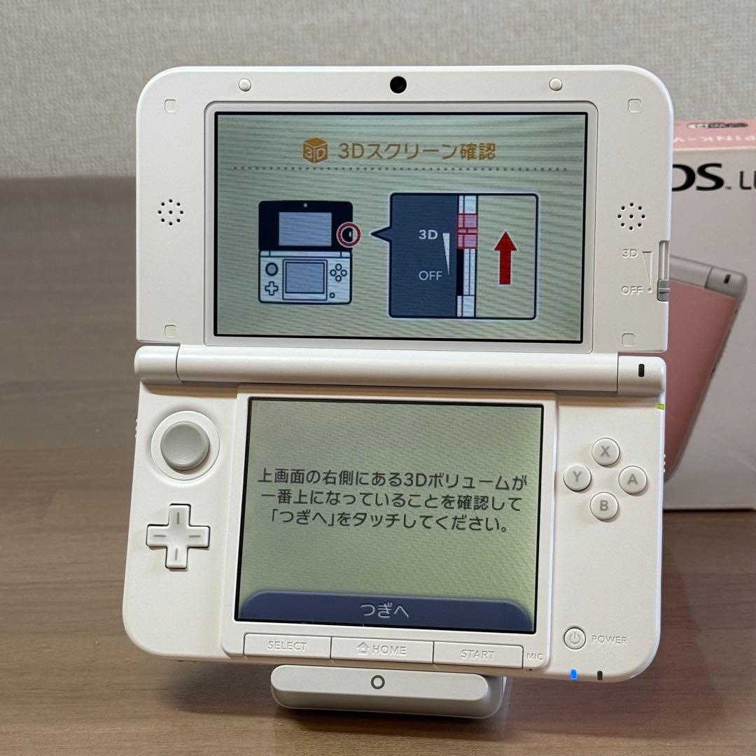 5-013 ニンテンドー3DS LL ピンク×ホワイト 箱付き