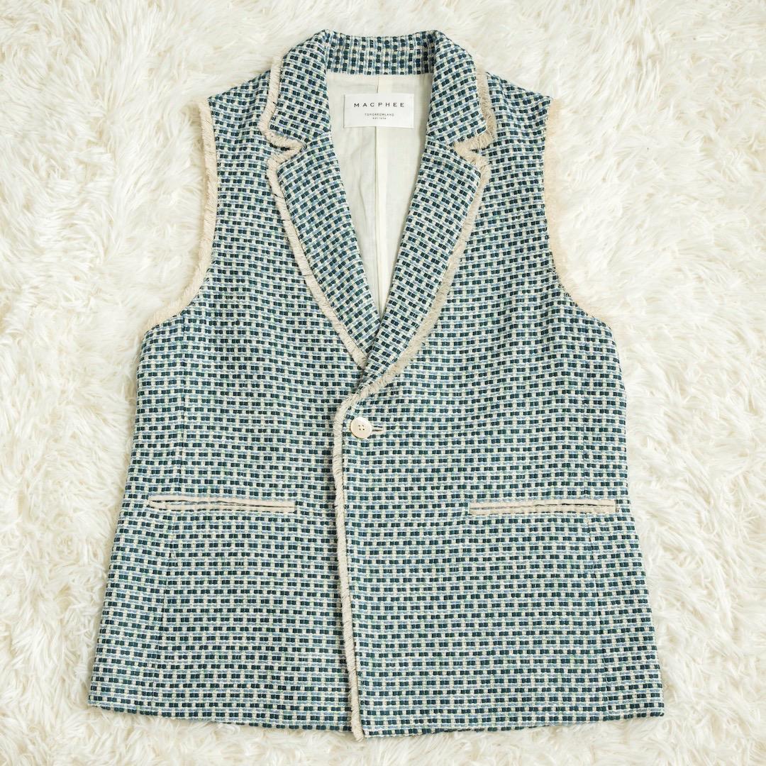 未使用 MACPHEE 24SS マリンツイード ラペルカラージレ ベスト