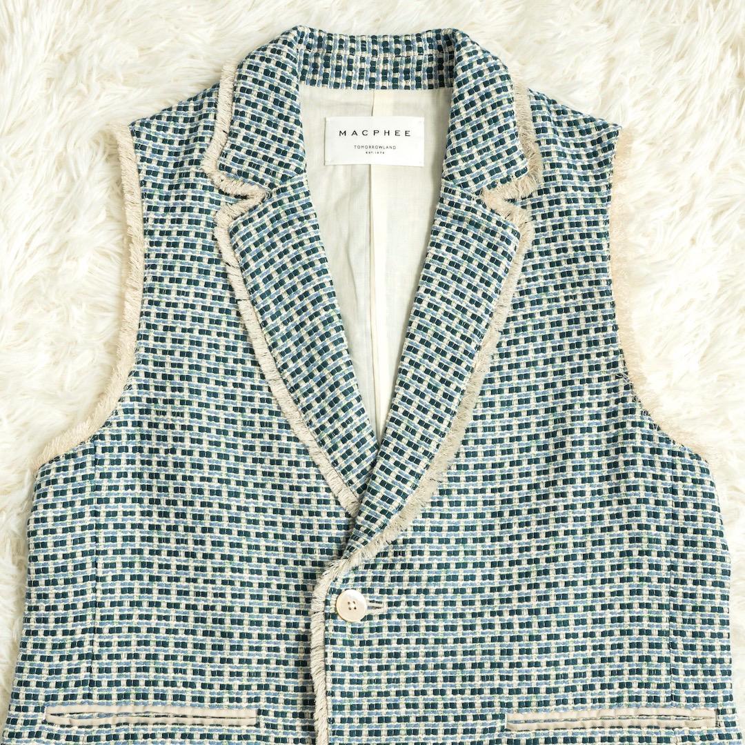 未使用 MACPHEE 24SS マリンツイード ラペルカラージレ ベスト