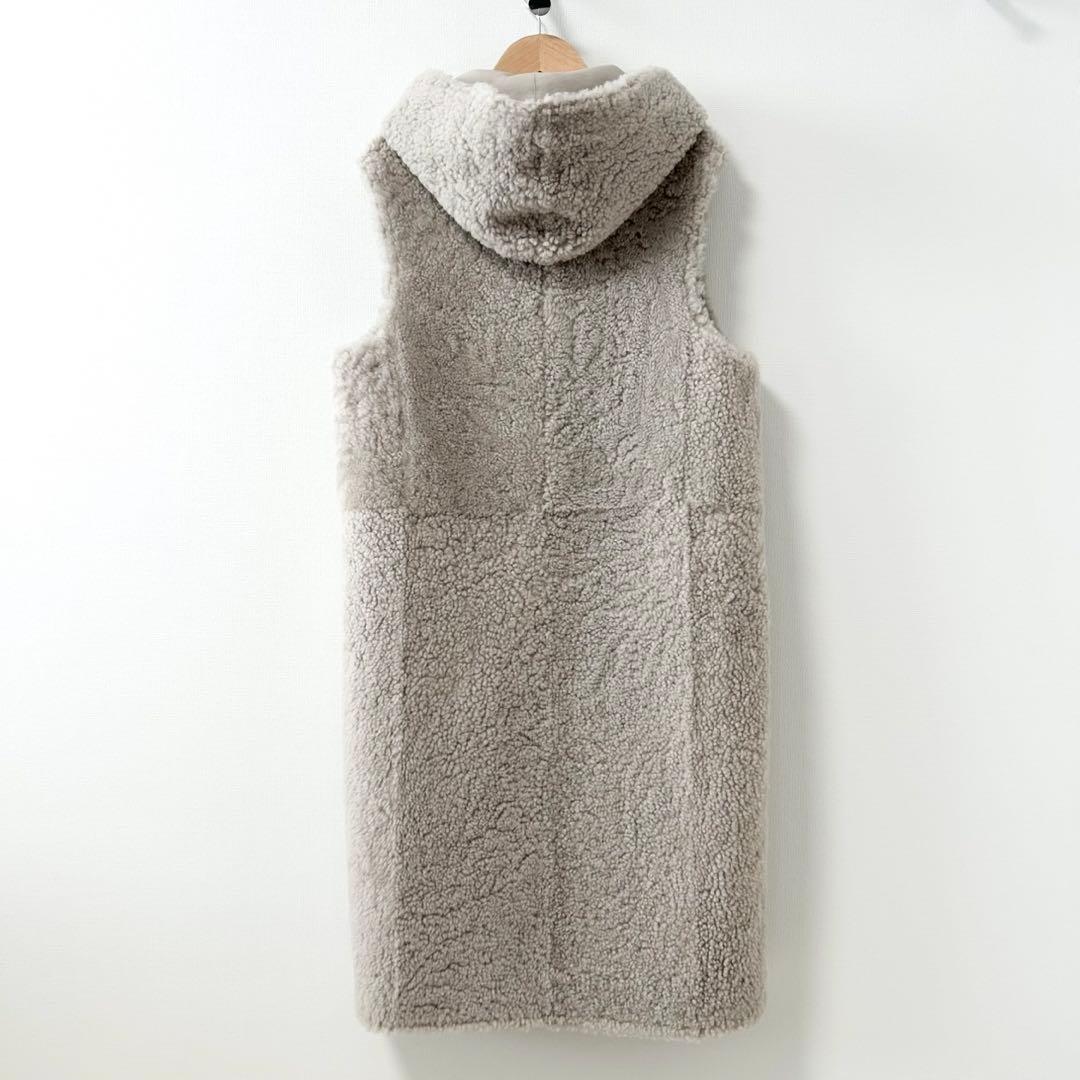 美品✨セオリーリュクス　ムートンジレ　リバーシブル　アイボリー　38
