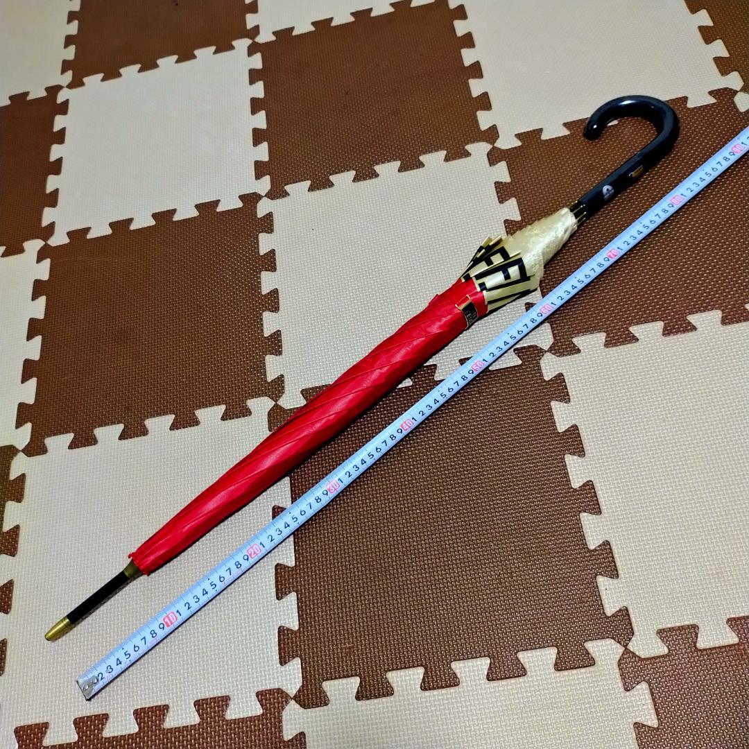 極美品 フェンディ 長傘 ズッカ柄 FF 雨傘 レッド 赤