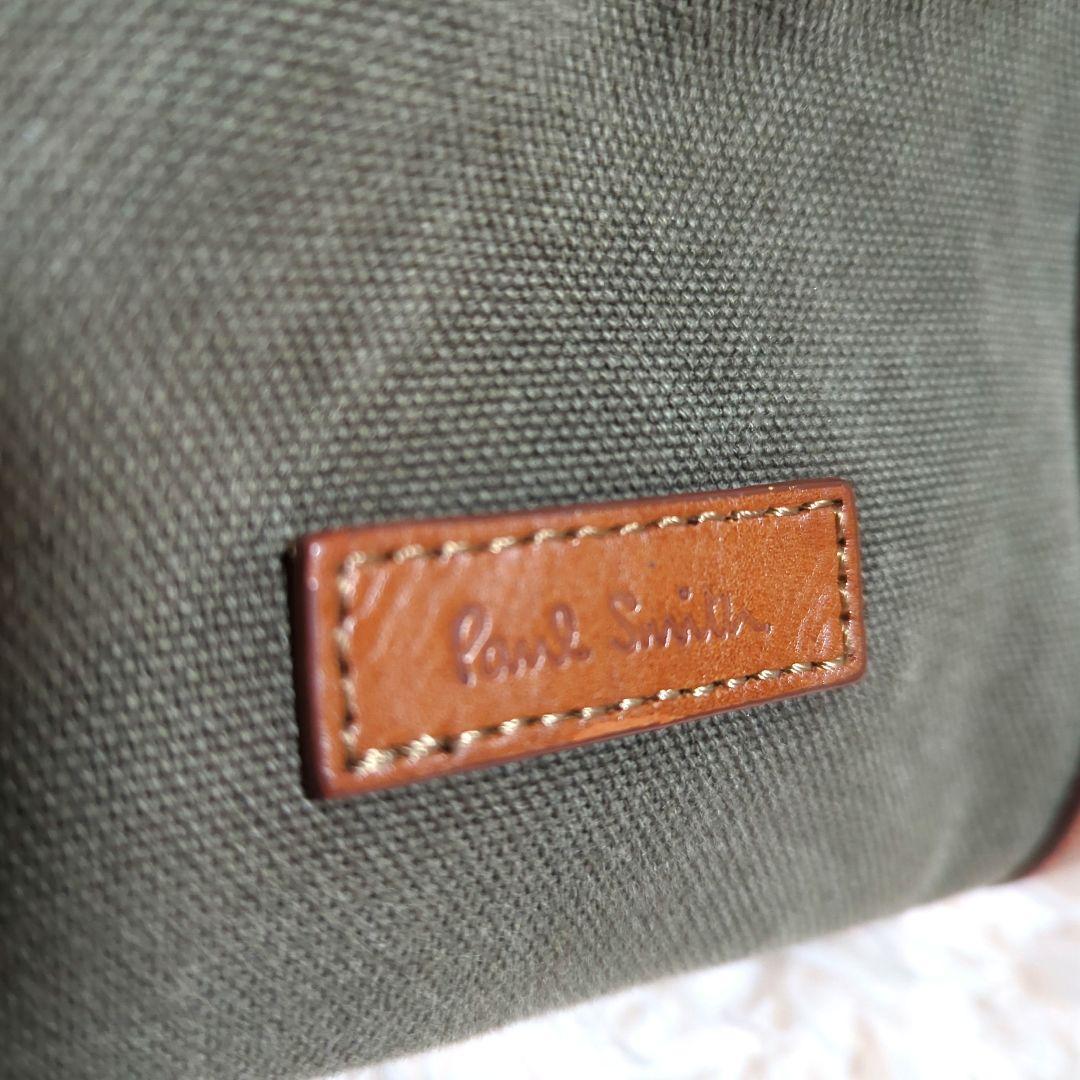 【Paul Smith】 レザー＆キャンパス/トートバッグ/肩掛け可/A4収納可