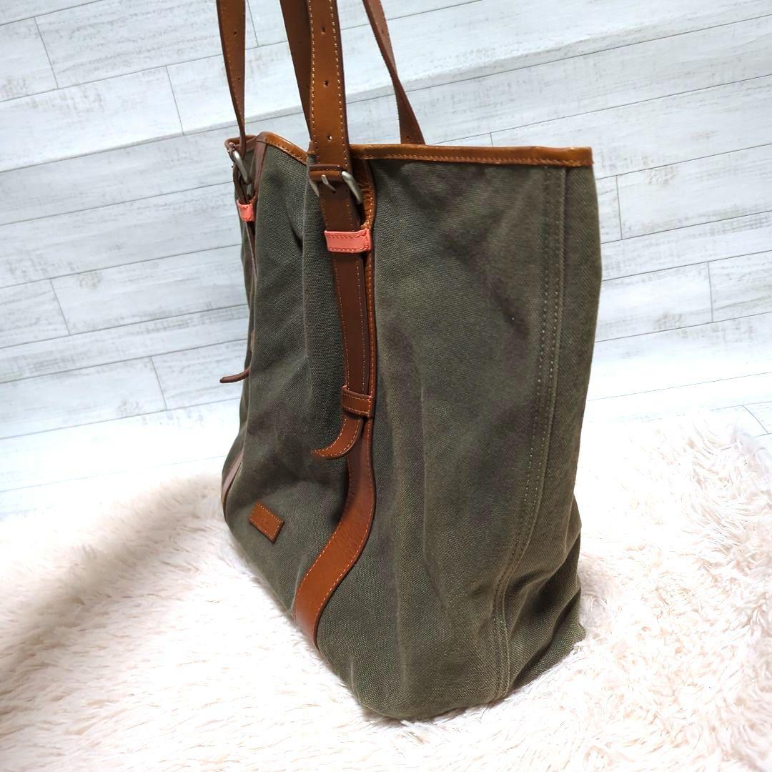 【Paul Smith】 レザー＆キャンパス/トートバッグ/肩掛け可/A4収納可