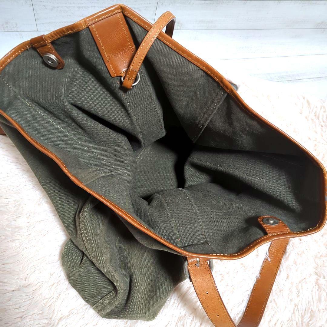 【Paul Smith】 レザー＆キャンパス/トートバッグ/肩掛け可/A4収納可