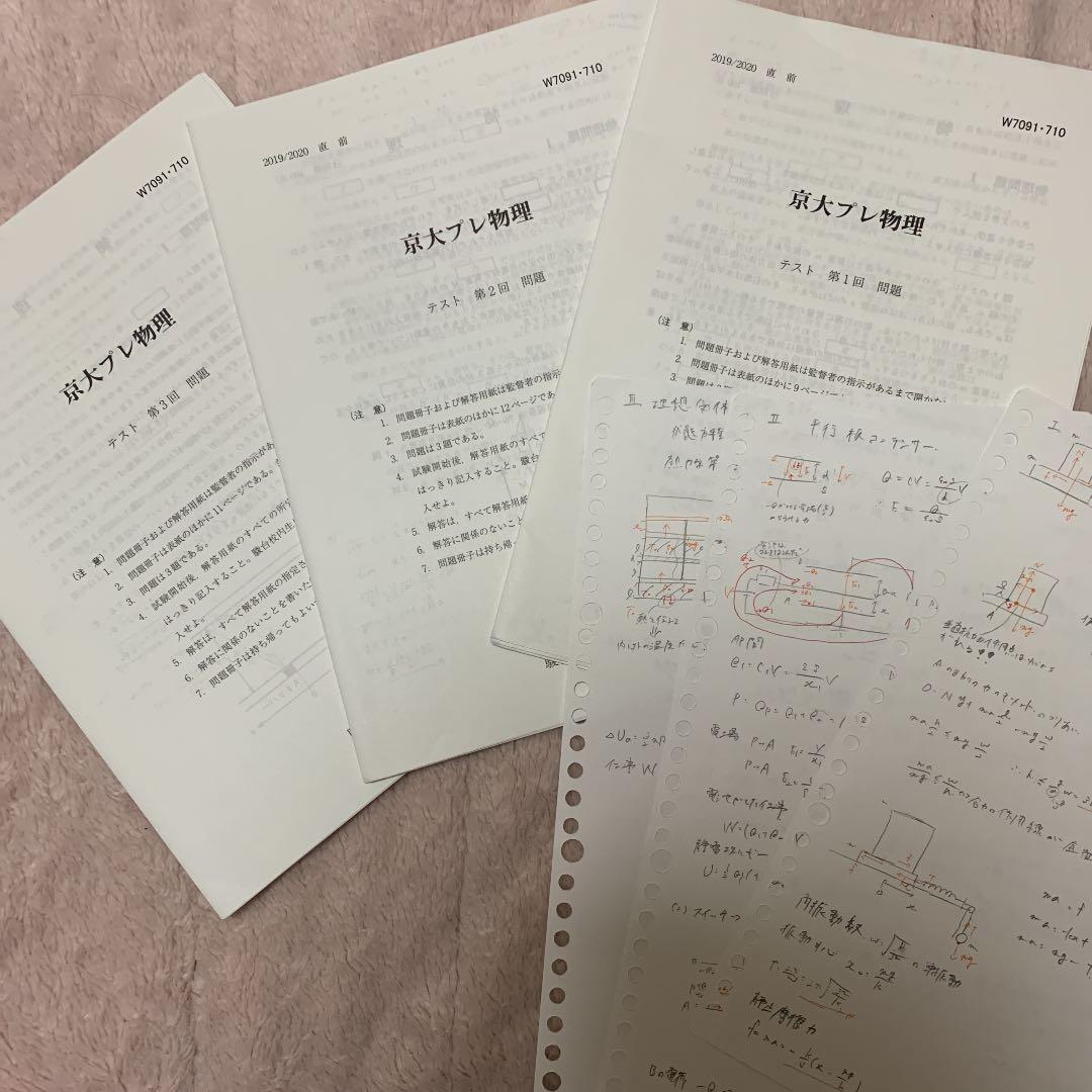駿台　京大プレ化学　数学　物理　令和2年度