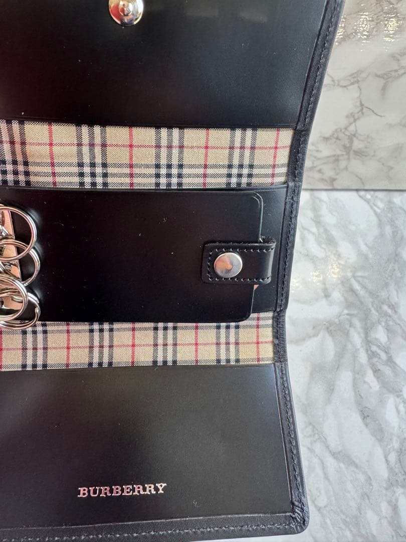 BURBERRY バーバリーキーケース BXL21-734-09ノバチェック 黒