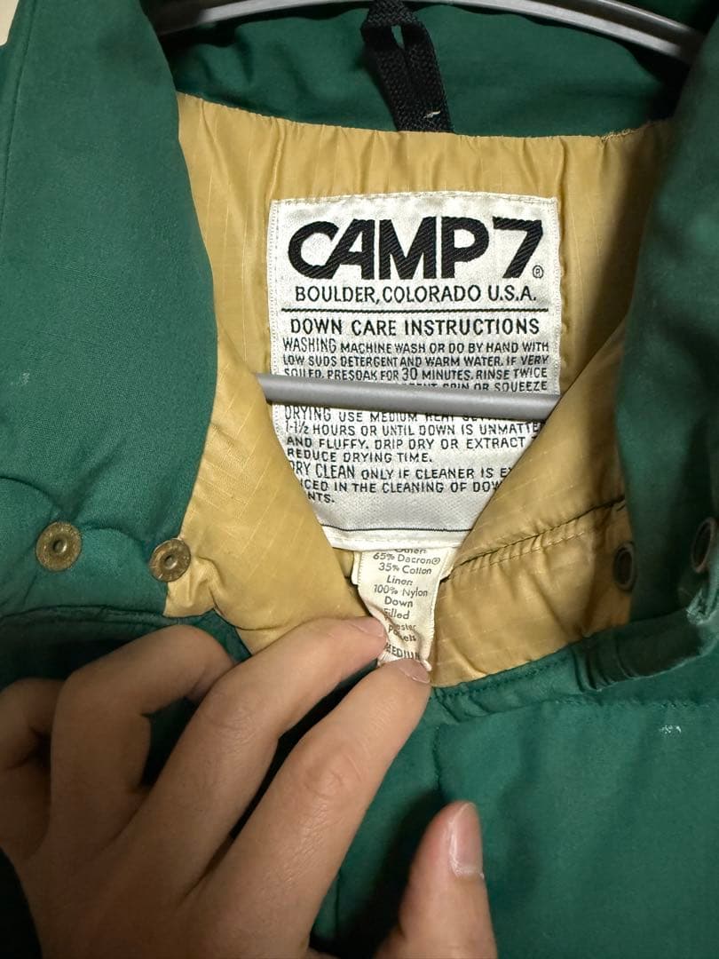 CAMP7 70s 80s ダウンベスト　USA製　シェラ　グリーン