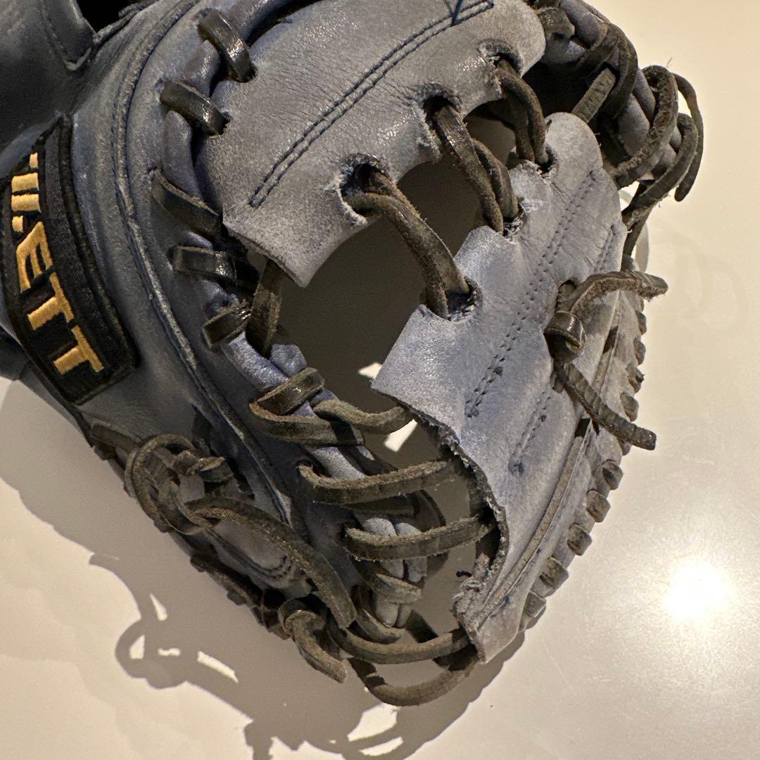 ZETTキャッチャーミット 軟式野球用　　青 レザー