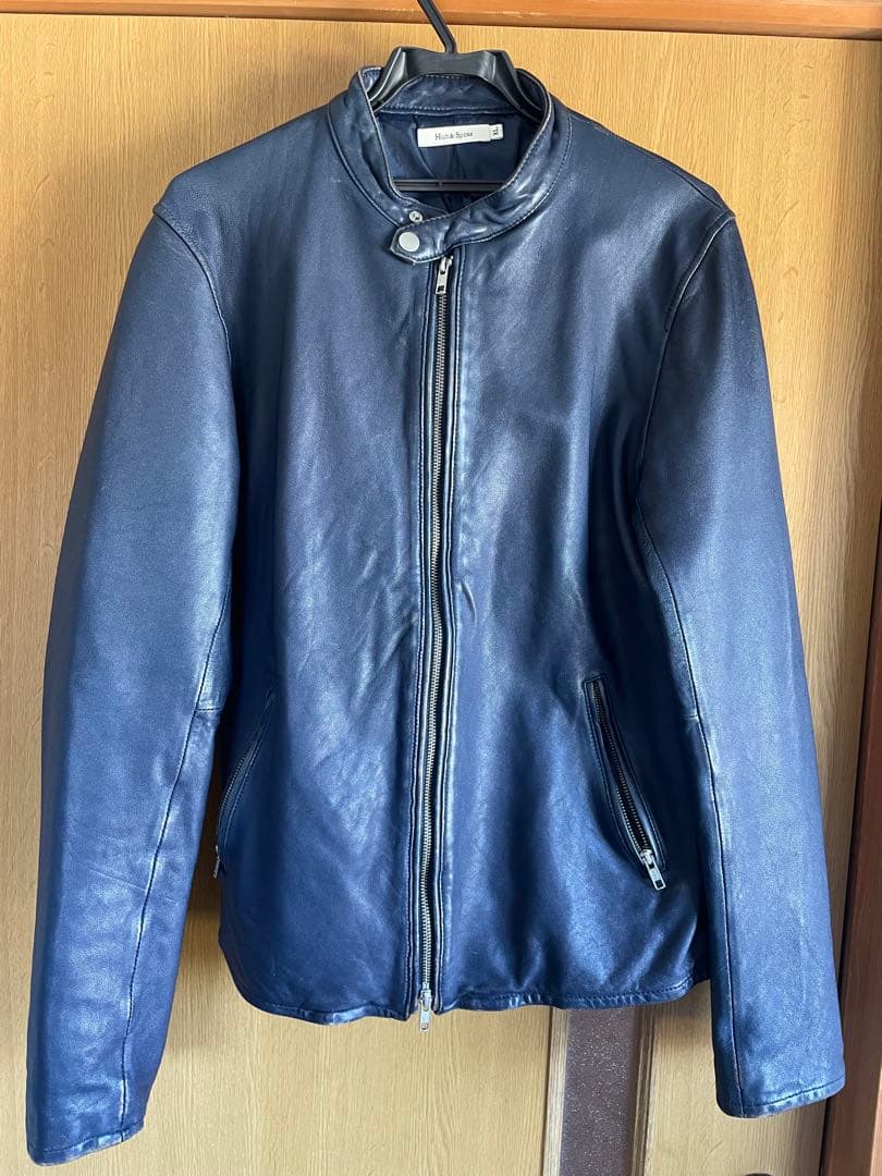 Hub&Spoke ラムレザー ジャケット XL 羊革 ブラック