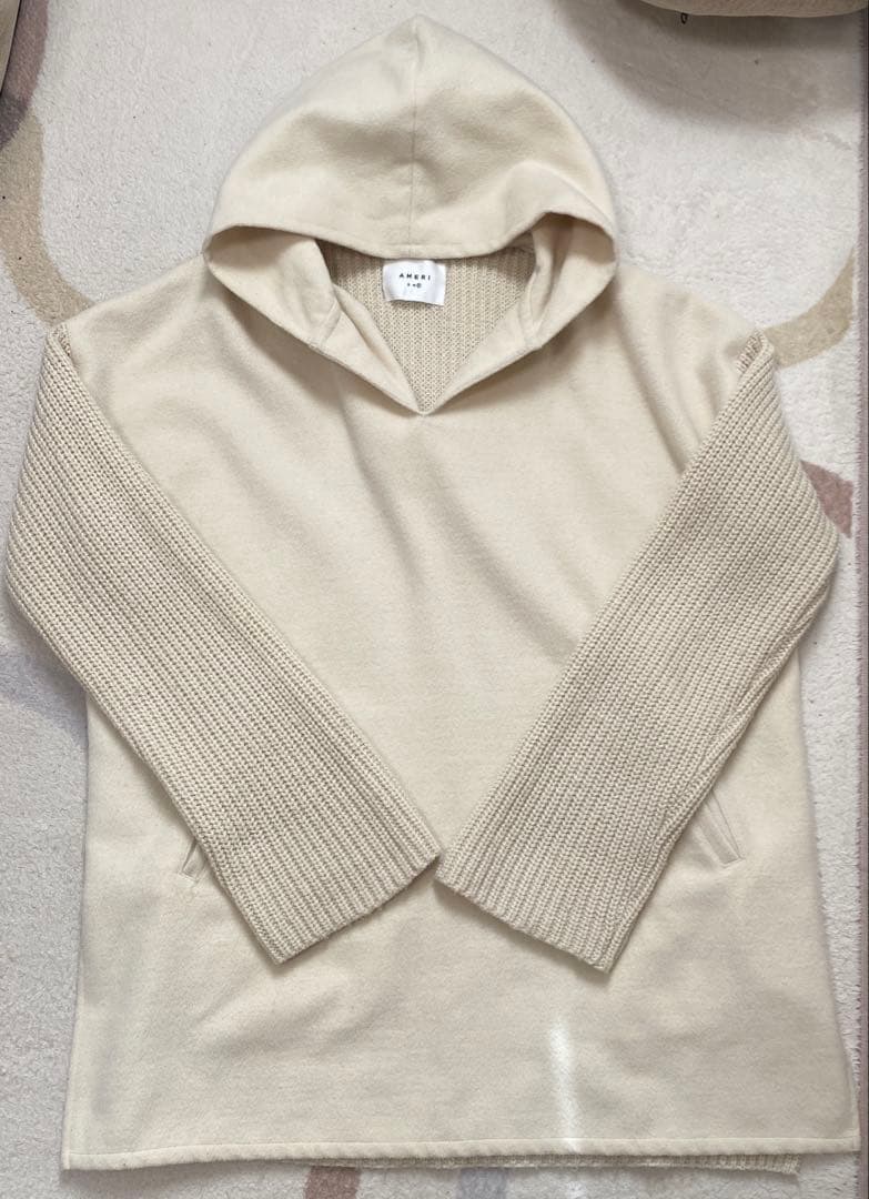 トップス HOODED DOCKING KNIT AMERI