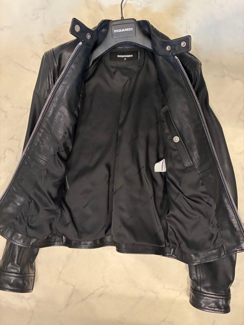 DSQUARED2 42サイズ　ブラックレザーライダージャケット