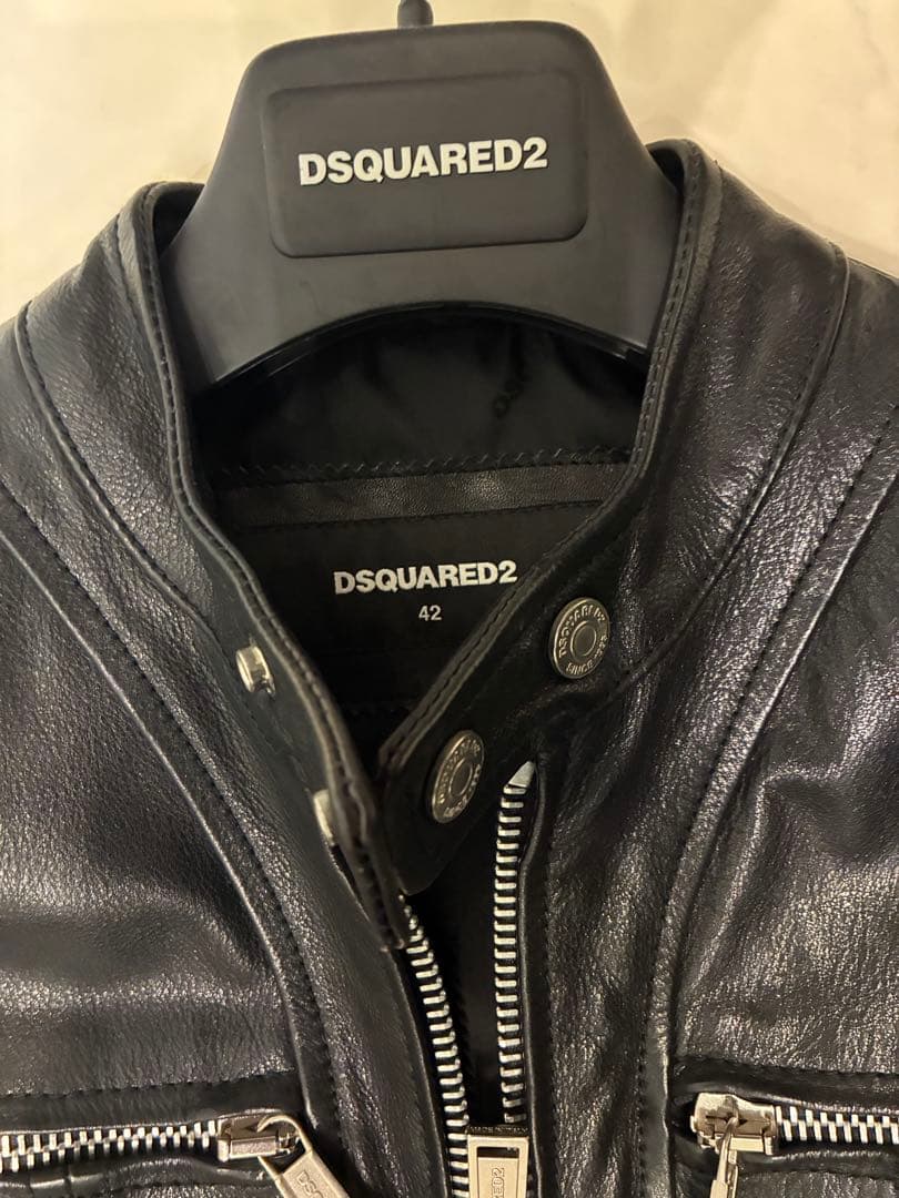 DSQUARED2 42サイズ　ブラックレザーライダージャケット